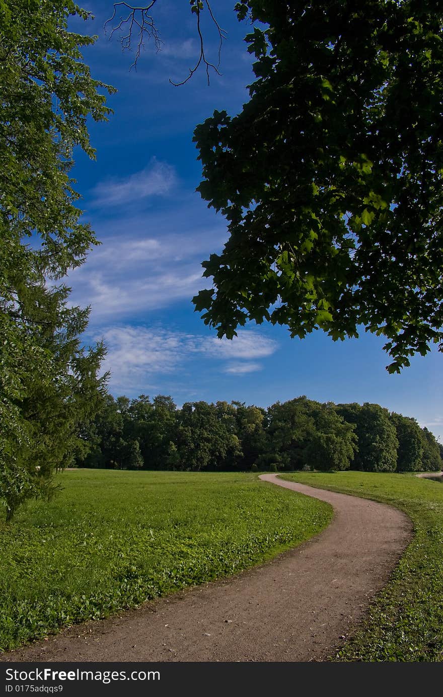 A Road Under Blue Sky