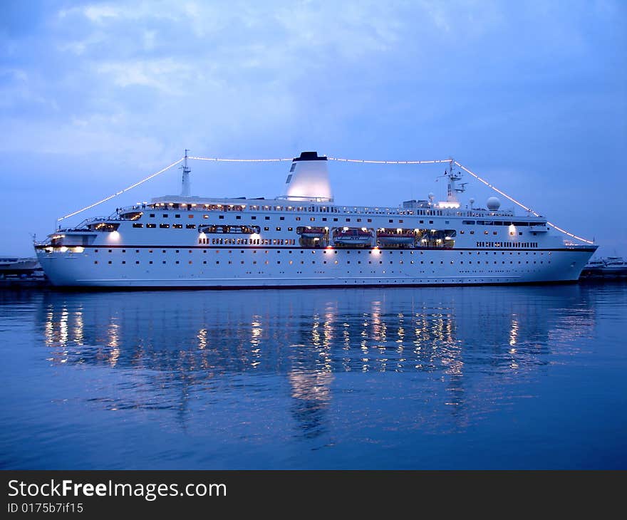 Cruise boat and the sea. Cruise boat and the sea