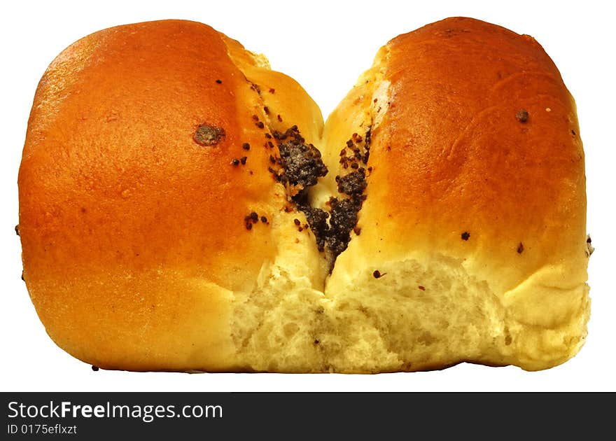 Erotic papaverous bun on white background