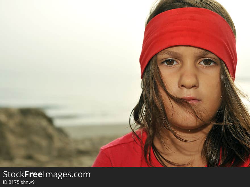 Close up portrait of young girl looking at camera. Close up portrait of young girl looking at camera