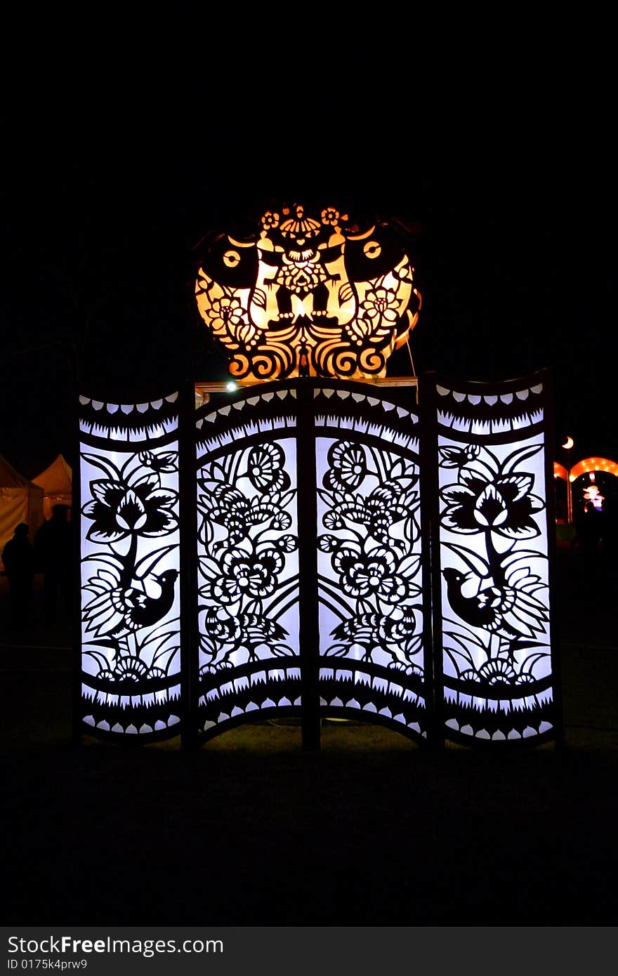 Lightful tower in chinese lantern festival celebrating new year. Lightful tower in chinese lantern festival celebrating new year