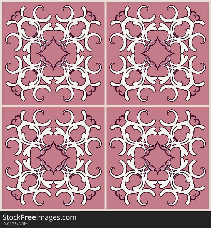 Swirly tile pattern in trendy fashion colors. Swirly tile pattern in trendy fashion colors