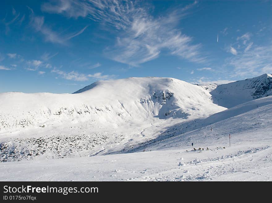 High mountains covered by snow in Bulgaria - Borovetz. High mountains covered by snow in Bulgaria - Borovetz