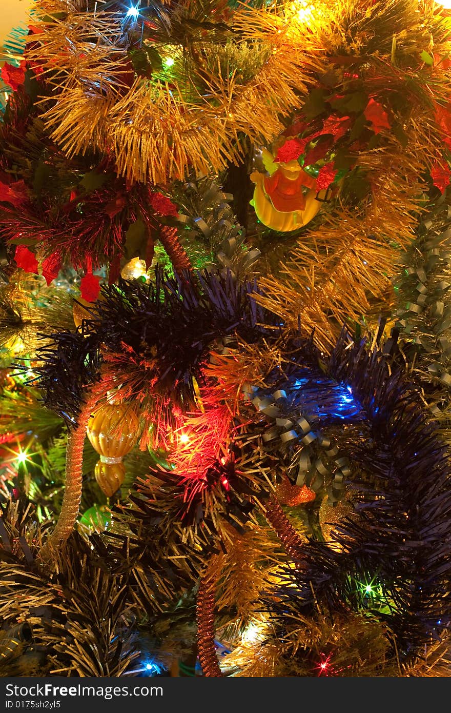 Typical christmas decorations in various locations.