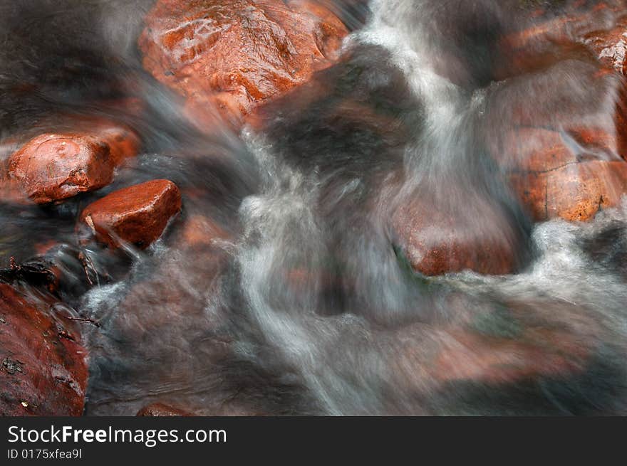 River water flowing past rocks and stones