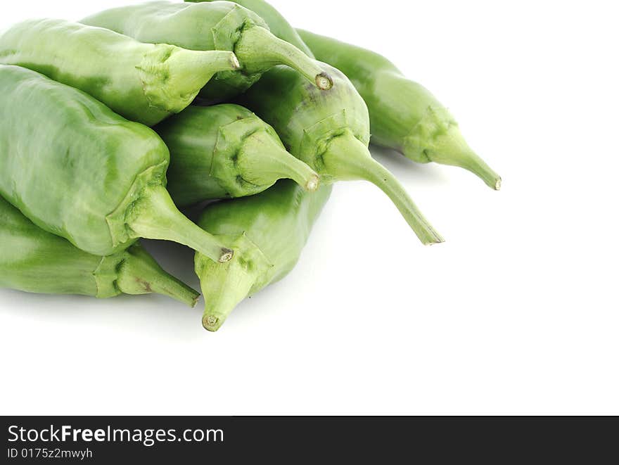 Green peppers pile