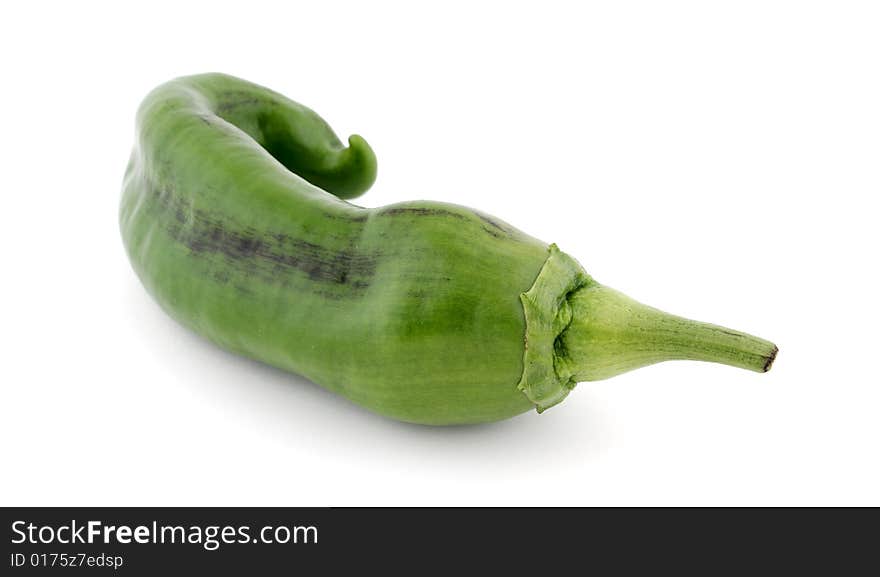 Green pepper on a white background