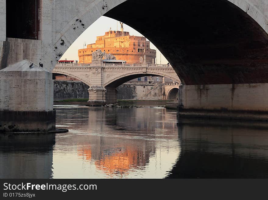 Rome, Europe.
On sunset, Castel Stan'Angelo from river Tevere. Rome, Europe.
On sunset, Castel Stan'Angelo from river Tevere