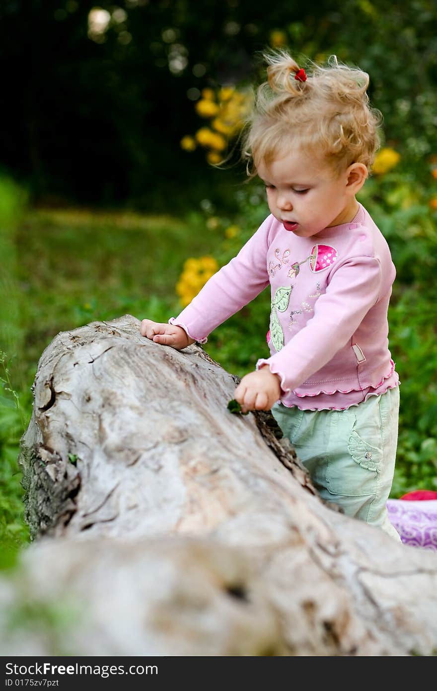 Portrait of a child. Little baby outdoors. Portrait of a child. Little baby outdoors.