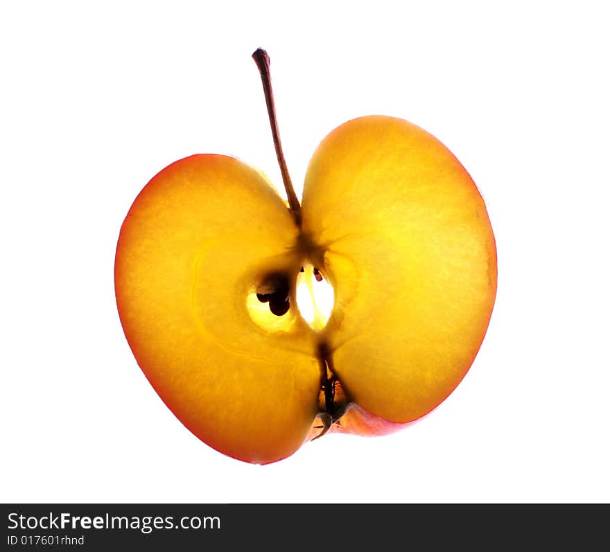 Delicious golden apple isolated in white background