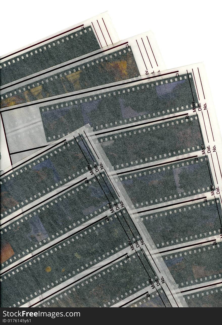 A 35mm contact sheets strip of slide film with my photos. I am the author of all the images contained in this image.