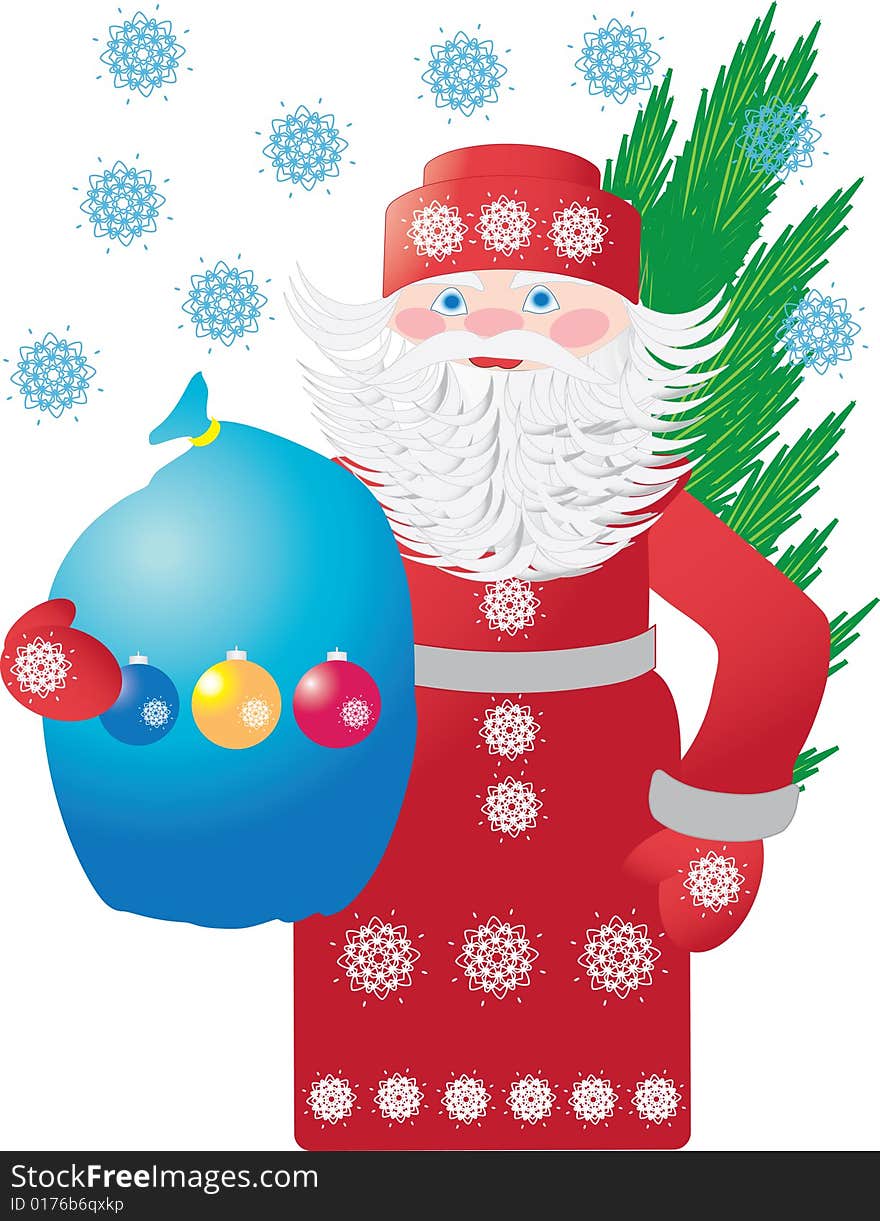 The vector illustration contains the image of Santa Claus