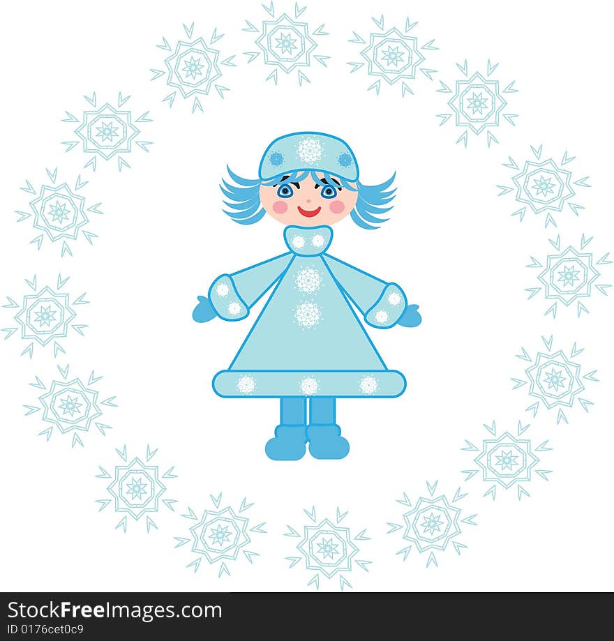 The vector illustration contains the image of christmas snowflake. The vector illustration contains the image of christmas snowflake