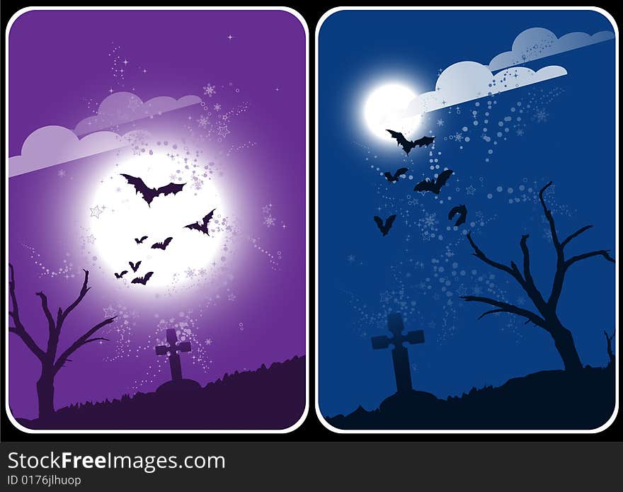 Halloween theme cards with rip for your message. Halloween theme cards with rip for your message