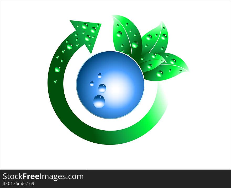 Fresh green vector environment icon. Fresh green vector environment icon.