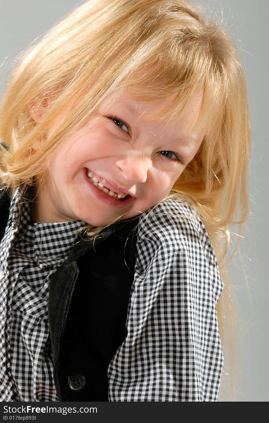 Cute Little Blond Girl Laughing