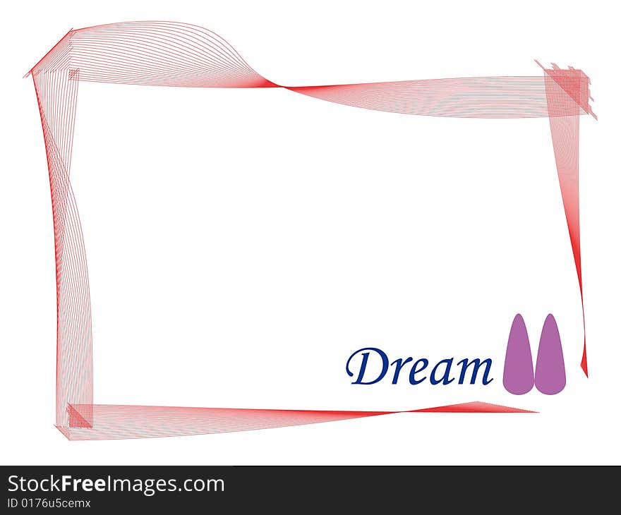 Pink border on white background with tow pink tree