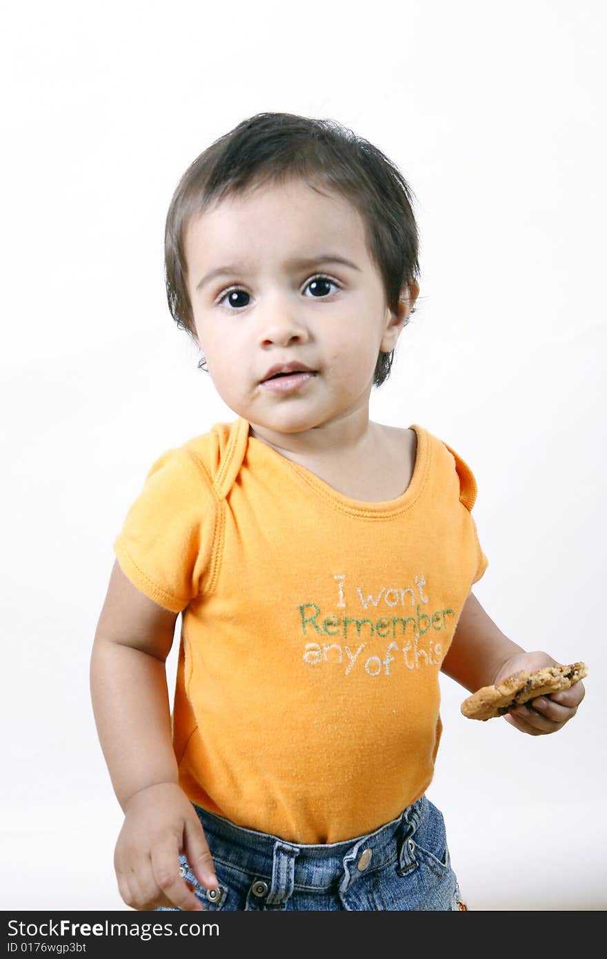 Small Girl Eating Cookies