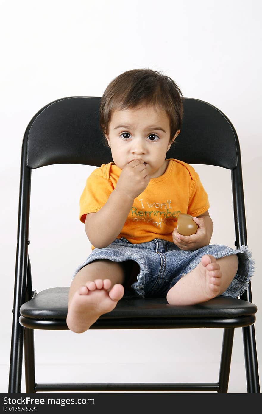 Small Girl Eating Cookies