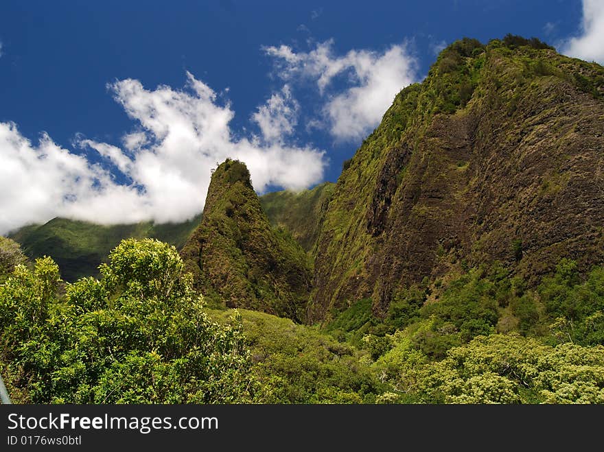 The famous Iao Needle on the island of Maui, Hawaii.