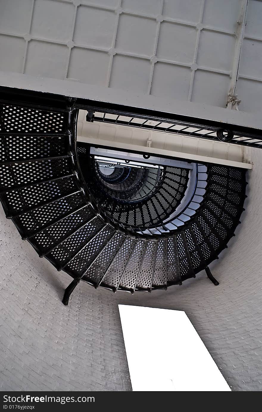 Spiral Staircase Inside Old Lighthouse