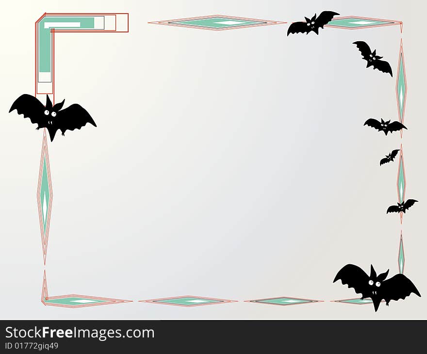 Vector frame with bats ,element for design. Vector frame with bats ,element for design