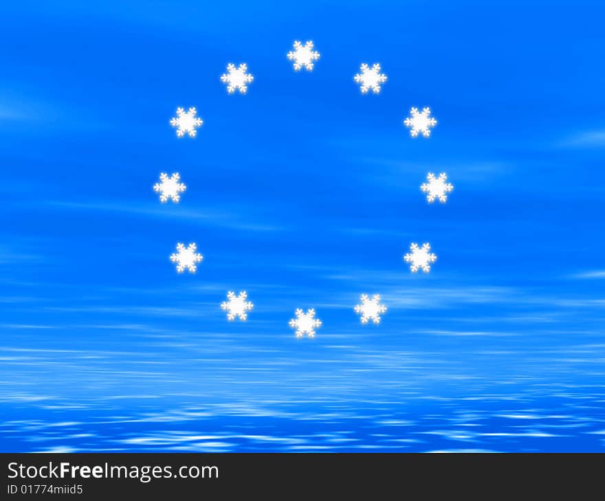 Snowflake Euro Flag