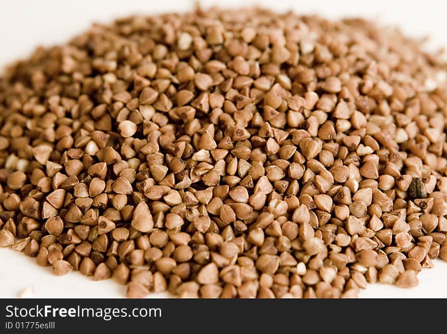 Buckwheat on white ground