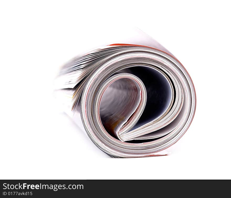 Magazine roll isolated on white