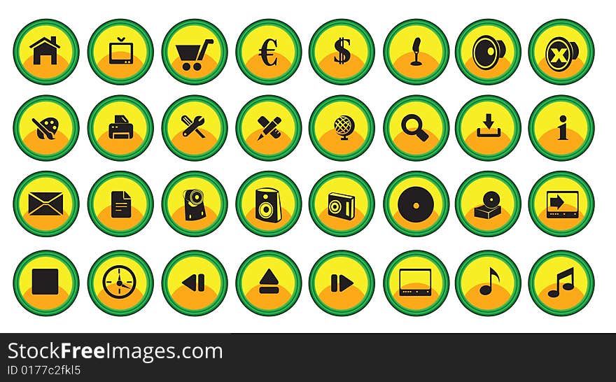 Vector illustration of fifty web icons isolated on white background. Vector illustration of fifty web icons isolated on white background