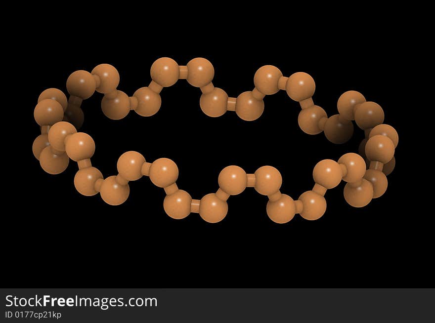 Computer generated illustration of ring-shaped molecule