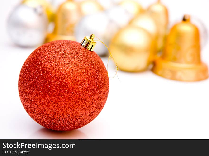 Christmas decoration set on a white background