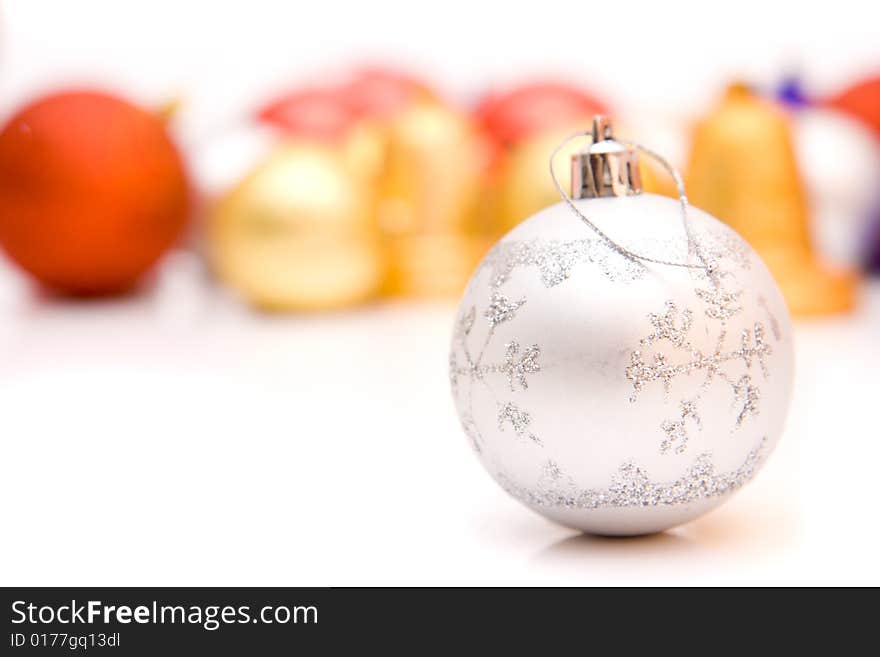 Christmas decoration set on a white background