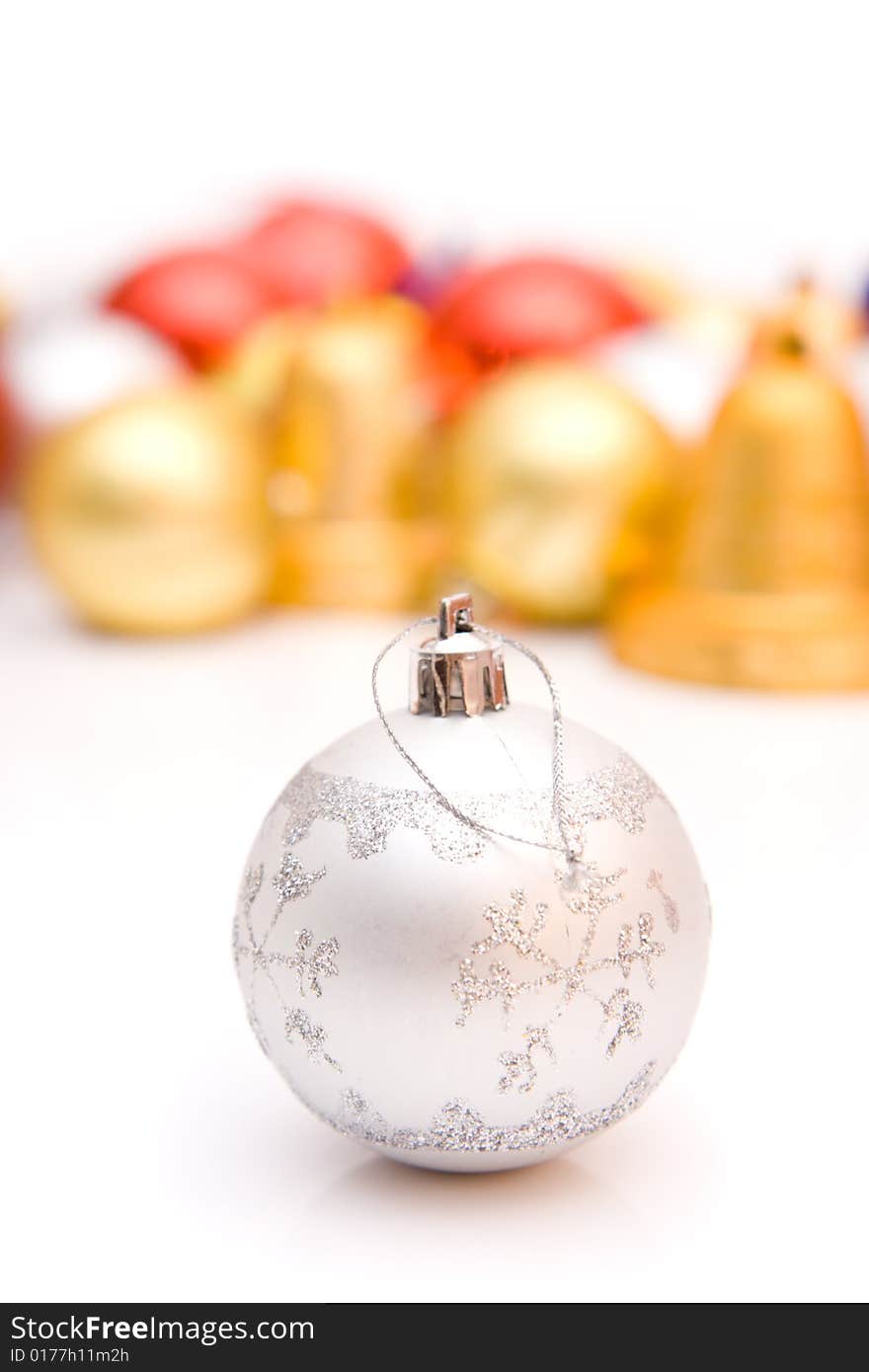 Christmas decoration set on a white background