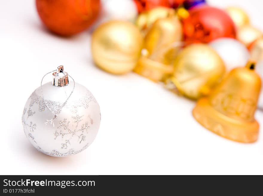 Christmas decoration set on a white background