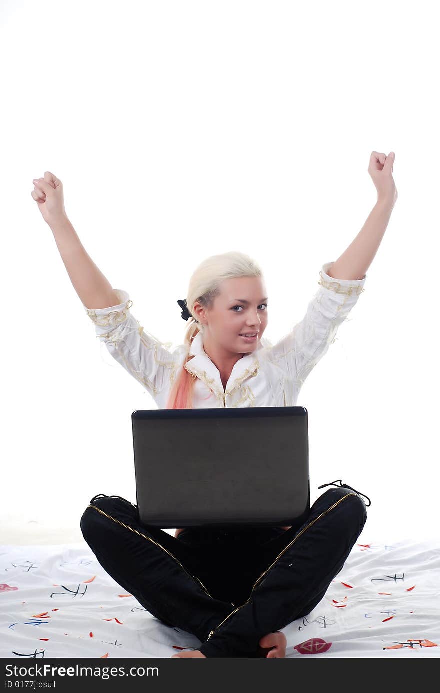 Young woman with laptop