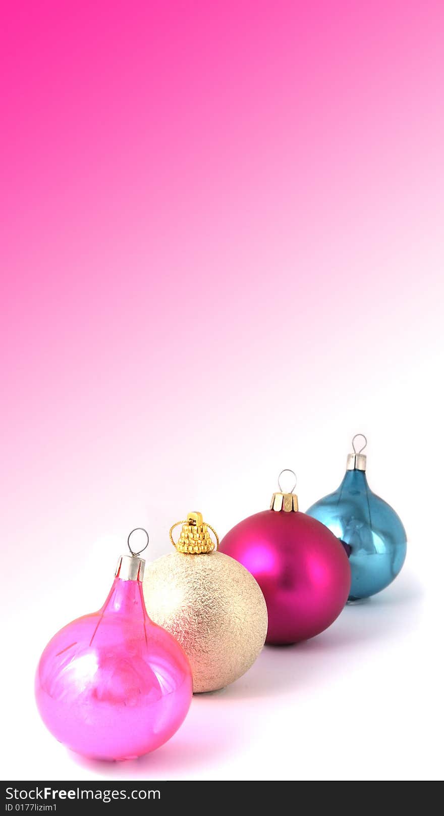 Background with a christmas-tree decoration different color.