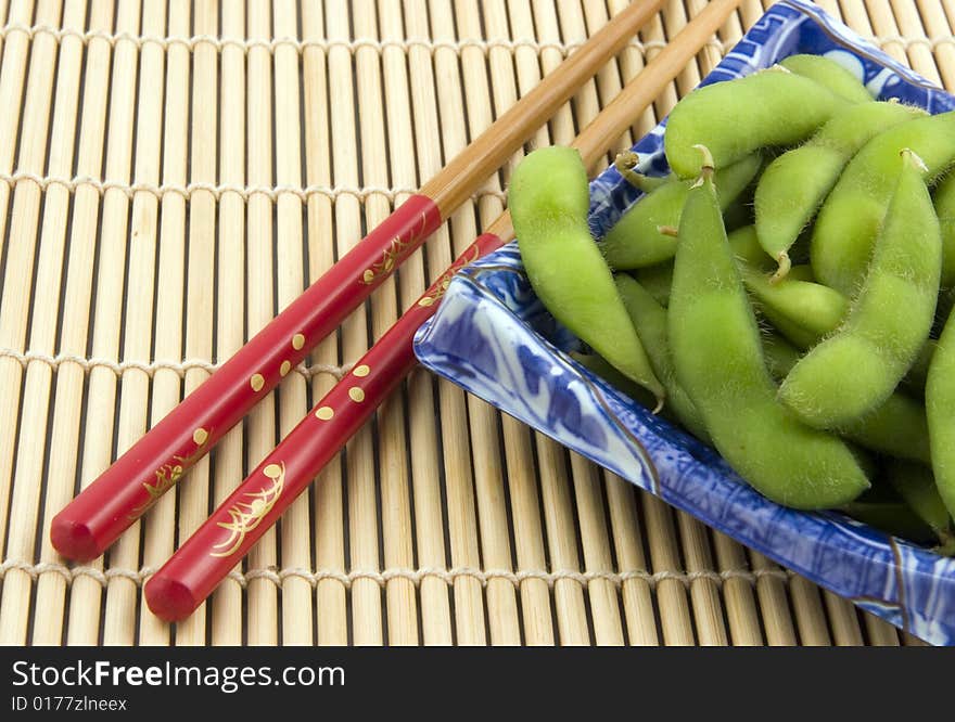 Plate of edamame