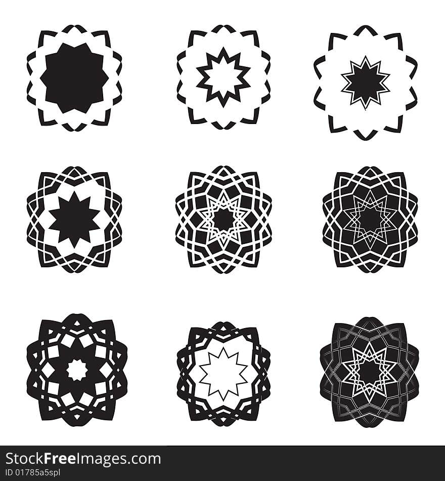 abstract star icons and logos