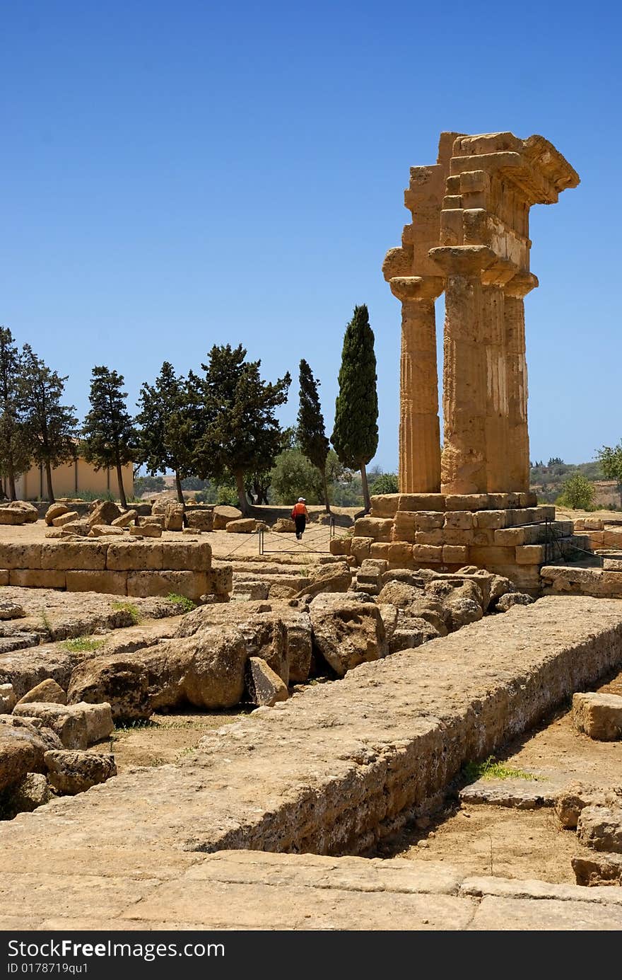 Standing the test of time: Temple of Castor and Pollux (aka Temple of Dioscuri) in Agrigento's Valley of Temple (Sicily, Italy). Standing the test of time: Temple of Castor and Pollux (aka Temple of Dioscuri) in Agrigento's Valley of Temple (Sicily, Italy)