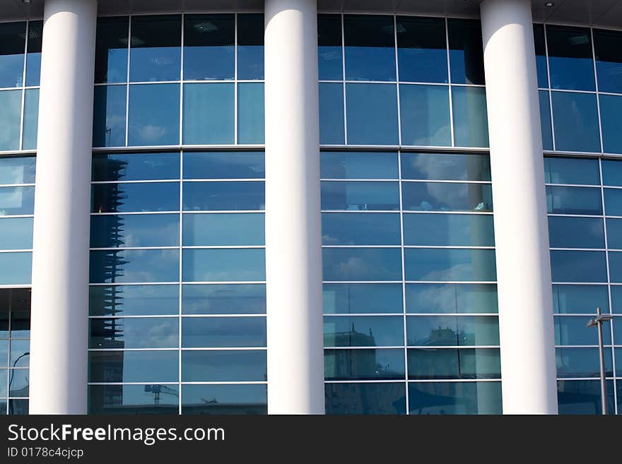 Business modern glass building background. Business modern glass building background