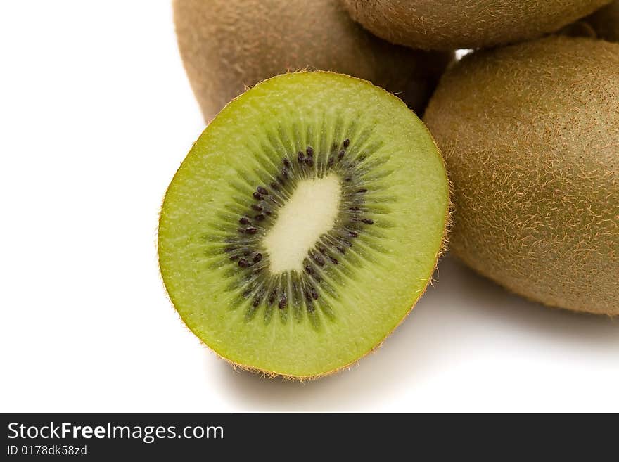 Ripe kiwi isolated on white