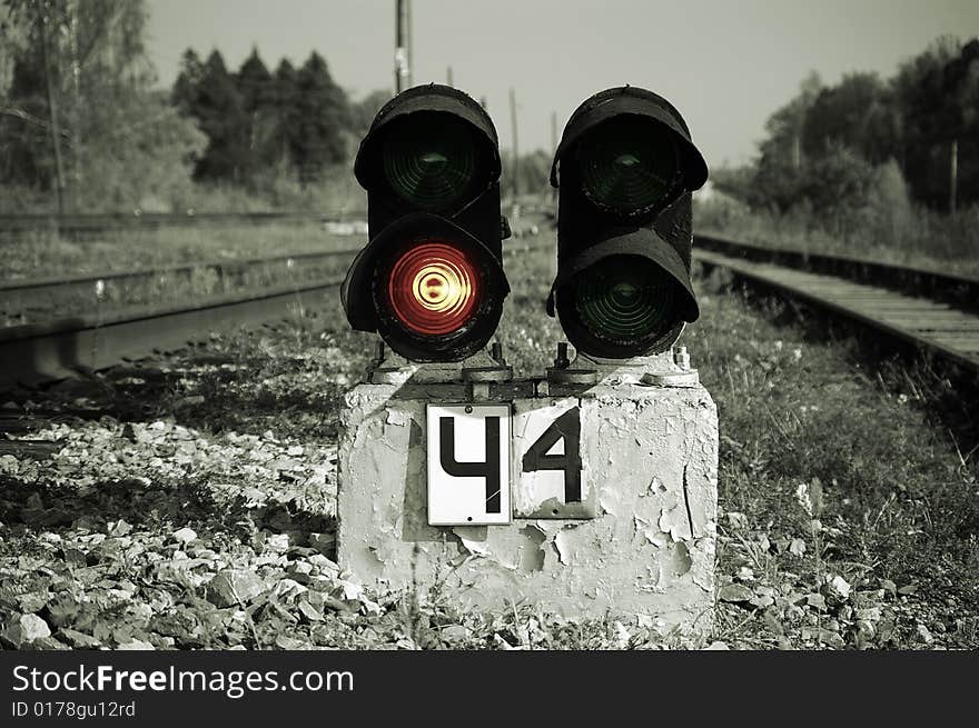 Old semaphore on the railway