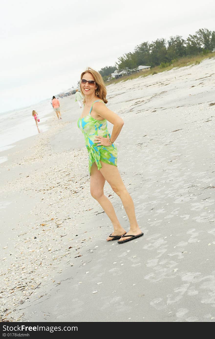 Shot of a woman on the beach