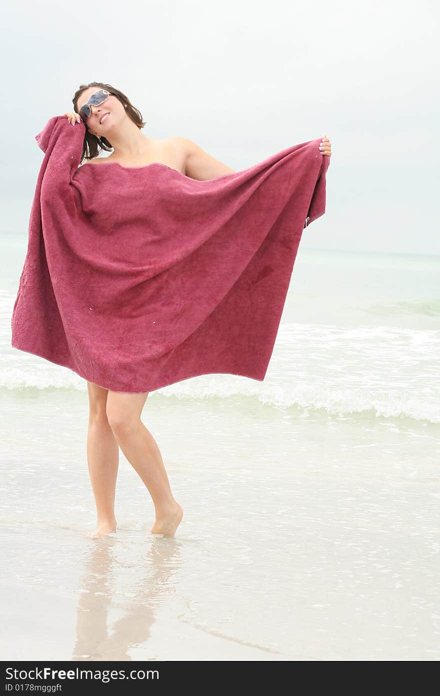 Shot of a babe at the beach