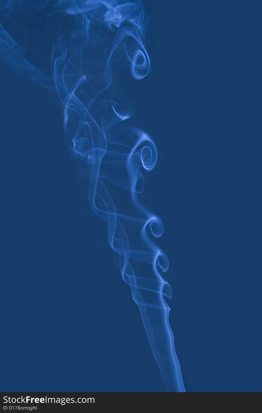 Blue smoke with a royal blue background