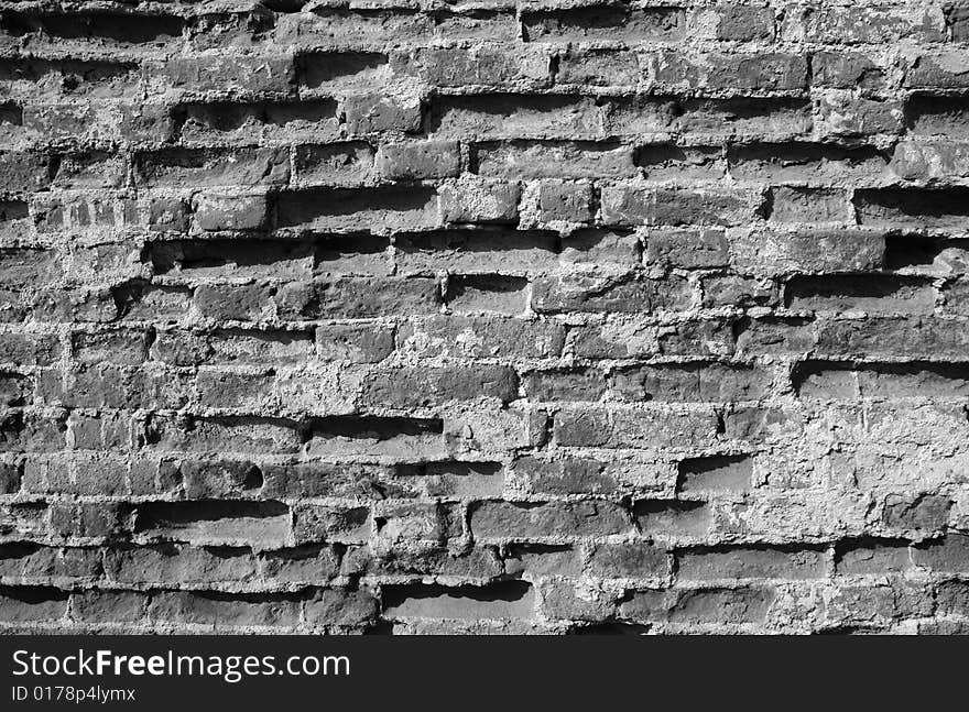 There's a fragment of brick wall. There's a fragment of brick wall