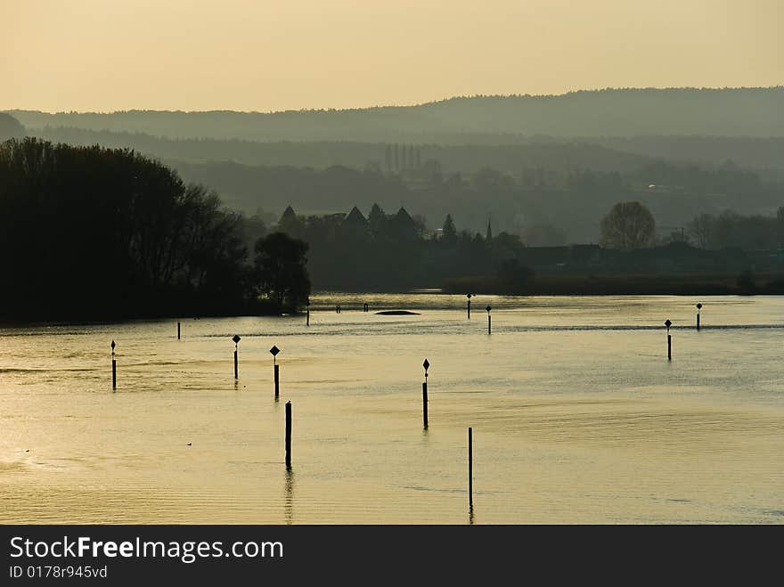 Sunset On Rhine River