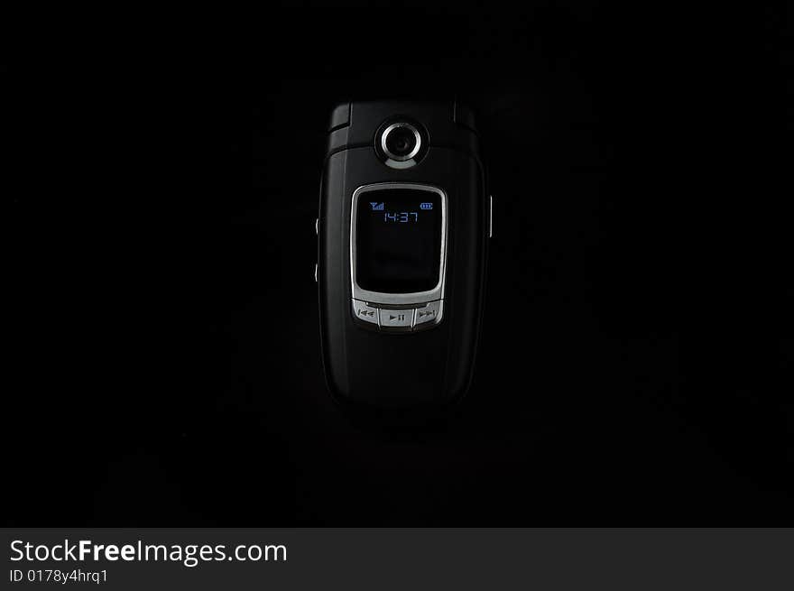 Luxury black phone on a dark background. Luxury black phone on a dark background