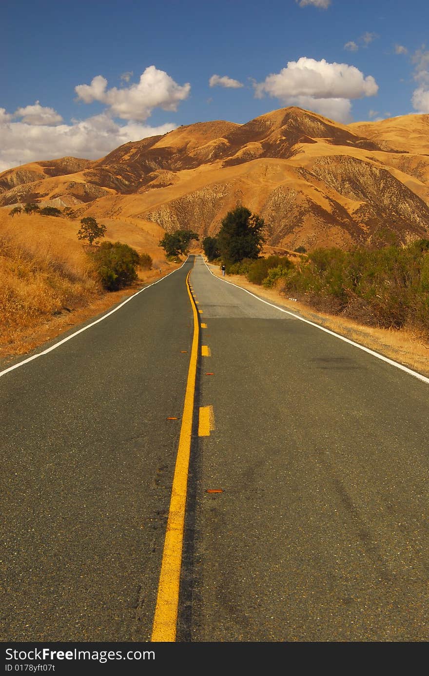 Central California road on a perfect fall day. Central California road on a perfect fall day